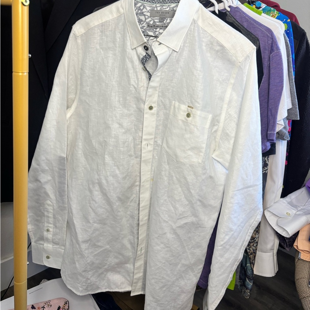 Ted Baker White Casual Button-Down Shirt